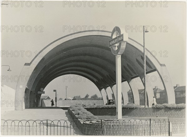 Newbury Park Bus Station, Eastern Avenue, Newbury Park, Redbridge, London, 1952. Creator: Anthony Sherwood Brooks New.