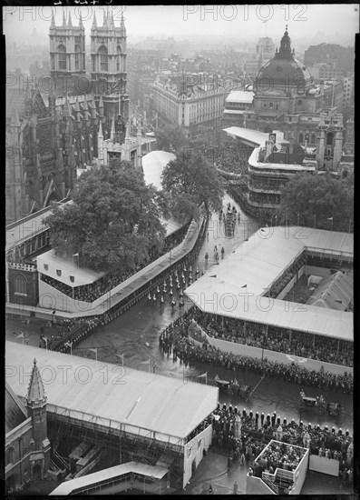 Coronation of Queen Elizabeth II, Parliament Square, City of Westminster, London, 1953. Creator: Ministry of Works.