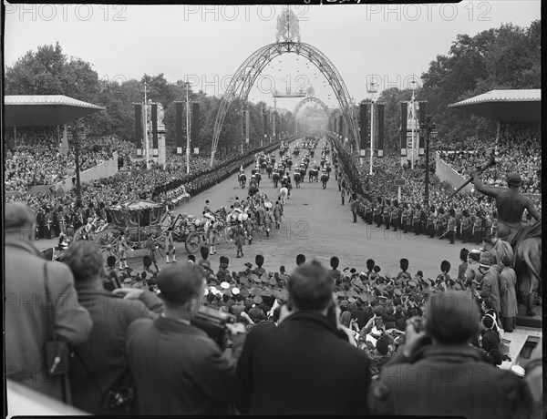 Coronation of Queen Elizabeth II, Buckingham Palace, The Mall, City of Westminster, London, 1953. Creator: Ministry of Works.