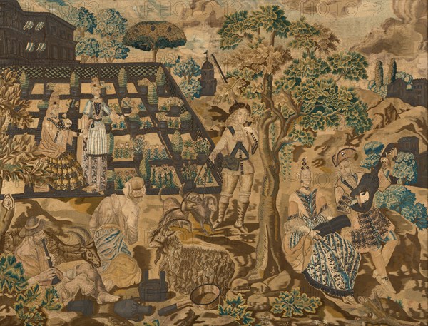 Needlework Panel, Portugal, Late 17th century. Creator: Unknown.