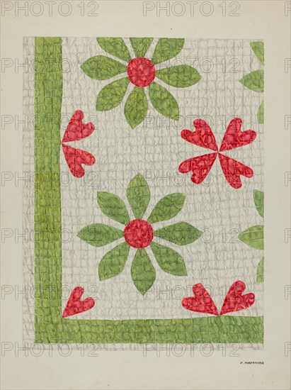 Hand Made Quilt, c. 1938. Creator: Florence Hastings.