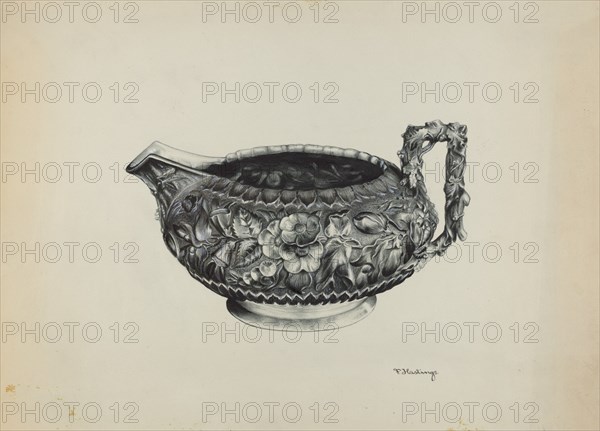 Silver Creamer, c. 1938. Creator: Florence Hastings.