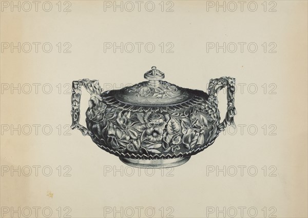 Silver Sugar Bowl, c. 1938. Creator: Florence Hastings.