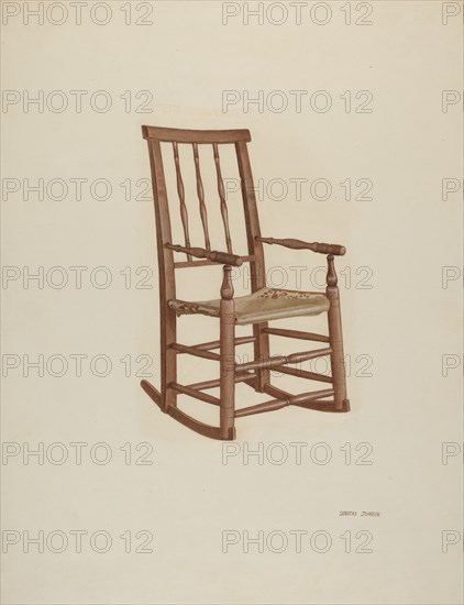 Raw Hide Bottom Rocker, c. 1940. Creator: Dorothy Johnson.