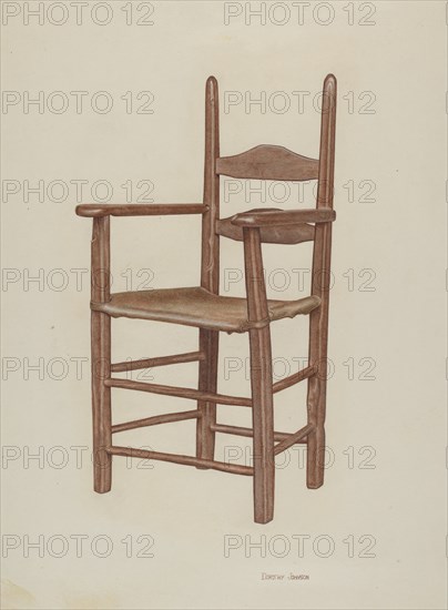 High-bottom High-back Armchair, c. 1939. Creator: Dorothy Johnson.