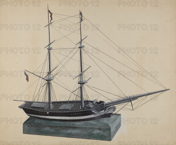 Model Brig, c. 1937. Creator: William Kerby.