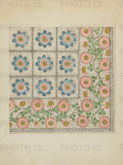 Printed Coverlet, c. 1936. Creator: Dorothy Lacey.