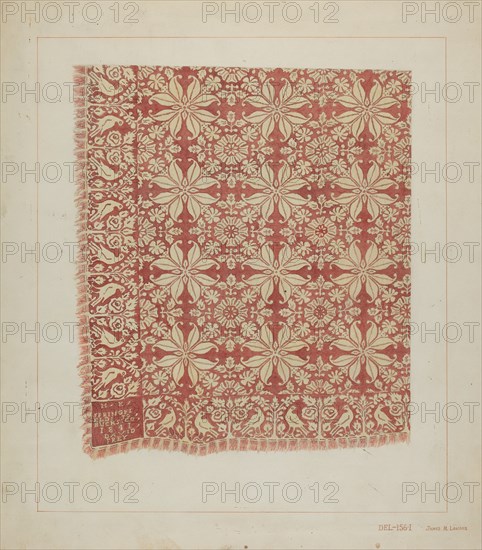 Woven Coverlet, c. 1937. Creator: James M. Lawson.