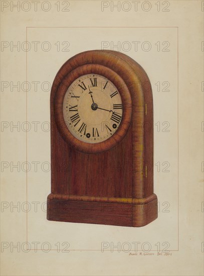 Shelf Clock or Mantel Clock, c. 1938. Creator: James M. Lawson.