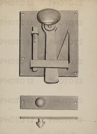 Combination Latch/Lock, c. 1936. Creator: James M. Lawson.