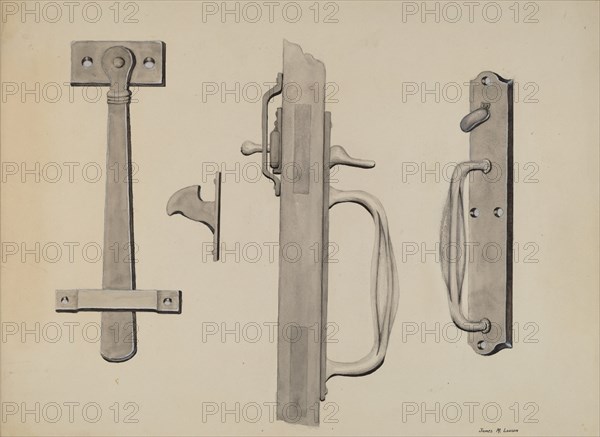 Attic Door Latch, c. 1936. Creator: James M. Lawson.