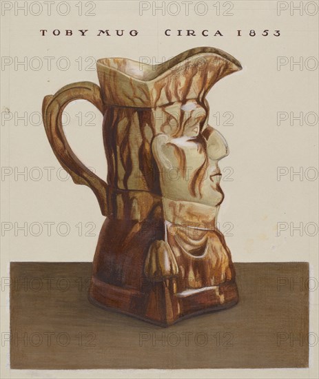 Toby Mug, c. 1937. Creator: Cleo Lovett.