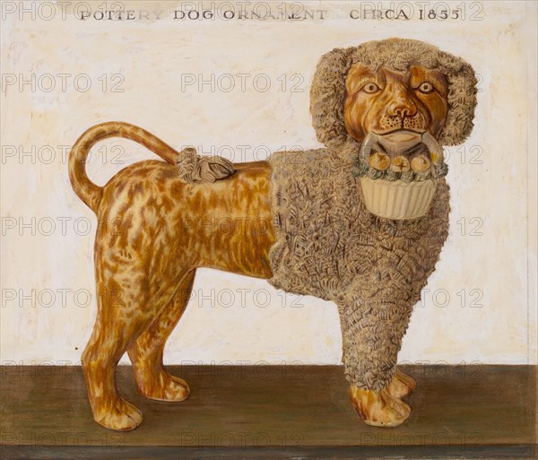 Pottery Dog Ornament, c. 1938. Creator: Cleo Lovett.