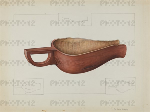 Wooden Meal Scoop, c. 1937. Creator: Gene Luedke.