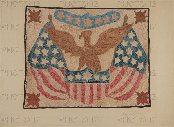 Hooked Rug, c. 1939. Creator: Georgine E. Mason.