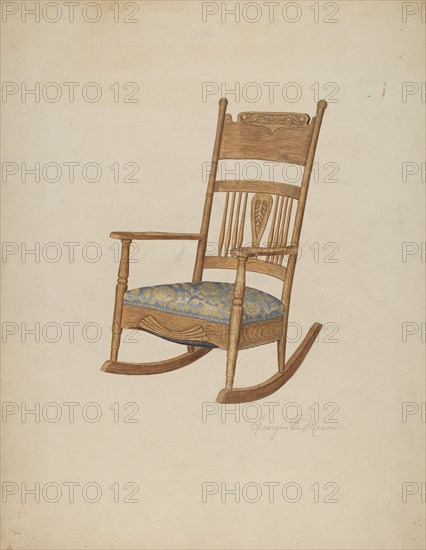 Rocking Armchair, c. 1940. Creator: Georgine E. Mason.