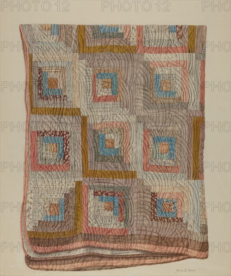 Patchwork Quilt, 1935/1942. Creator: Alois E. Ulrich.