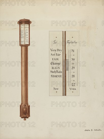 Shaker Barometer, c. 1937. Creator: Alois E. Ulrich.