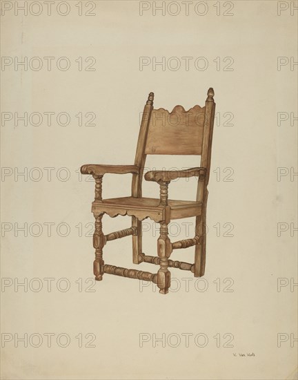Sacristy chair, 1935/1942. Creator: Vera Van Voris.