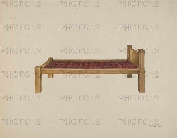 Sewing Settee, 1935/1942. Creator: Vera Van Voris.