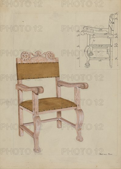 Chair, c. 1937. Creator: Vera Van Voris.