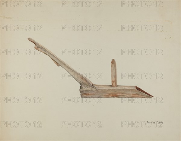 Wooden Plow, c. 1938. Creator: Vera Van Voris.