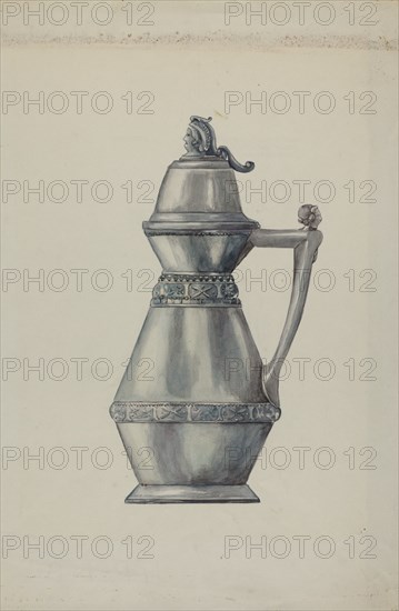 Pewter Syrup Jug, c. 1937. Creator: Harry Mann Waddell.