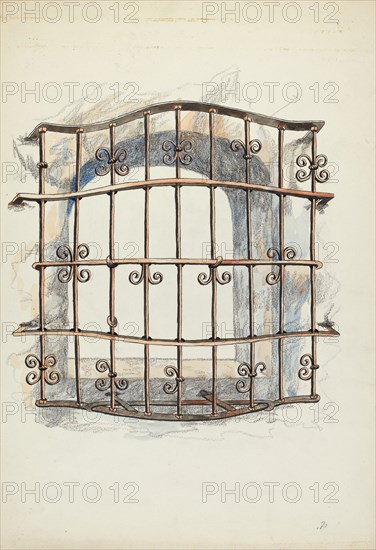 Iron Grille at Window, 1935/1942. Creator: Harry Mann Waddell.