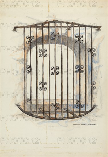 Iron Grille at Window, 1935/1942. Creator: Harry Mann Waddell.