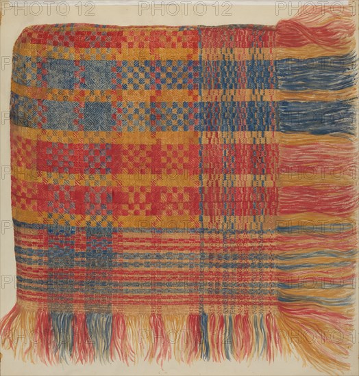 Coverlet (Plaid), c. 1936. Creator: Eva Wilson.