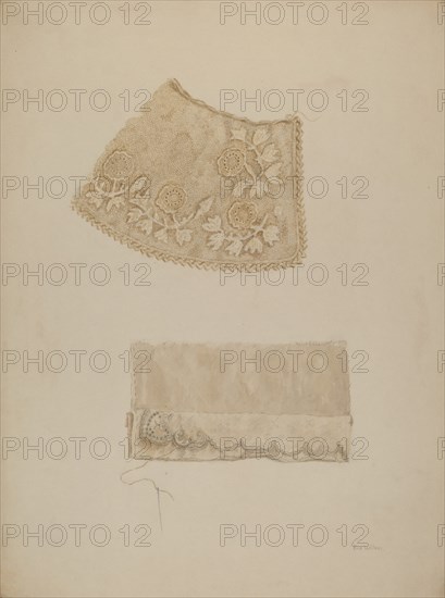 Darned Collar & Pattern of Embroidery, c. 1938. Creator: Eva Wilson.