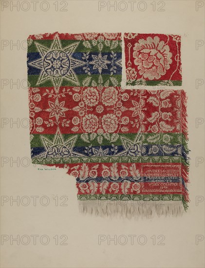 Damask Coverlet, c. 1938. Creator: Eva Wilson.