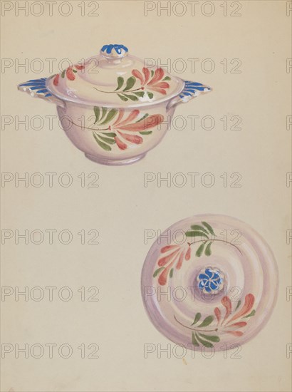 Bowl with Lid, c. 1937. Creator: Eva Wilson.