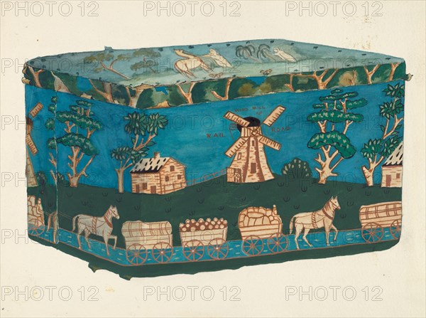 Bandbox or Hat Box, c. 1940. Creator: Jessie M Youngs.