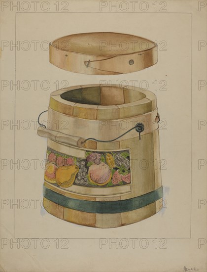 Wooden Pail, c. 1936. Creator: Anthony Zuccarello.