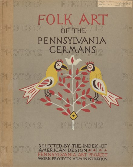 Study for Portfolio Cover: "Folk Art of Rural Pennsylvania", 1935/1942. Creator: Unknown.