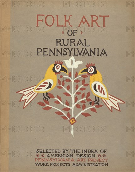 Study for Portfolio Cover: "Folk Art of Rural Pennsylvania", 1935/1942. Creator: Unknown.