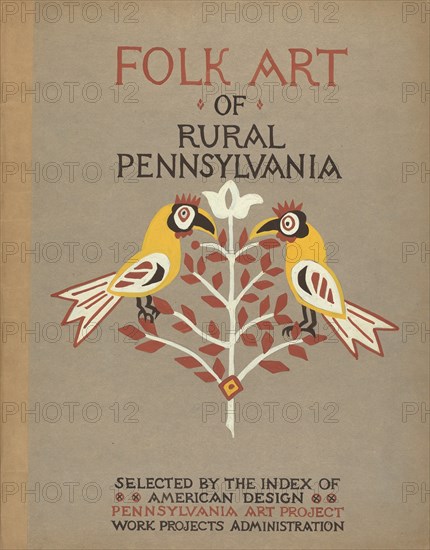 Study for Portfolio Cover: "Folk Art of Rural Pennsylvania", 1935/1942. Creator: Unknown.