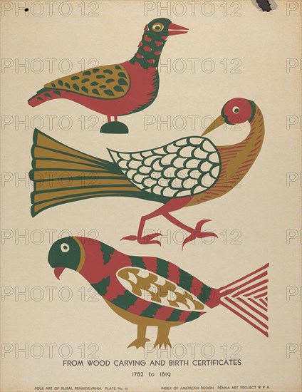 Plate 10: From Portfolio "Folk Art of Rural Pennsylvania", c. 1939. Creator: Unknown.