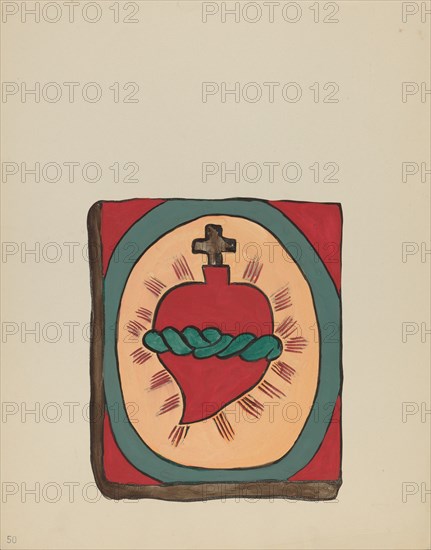 Plate 50: Sacred Heart: From Portfolio "Spanish Colonial Designs of New Mexico", 1935/1942. Creator: Unknown.