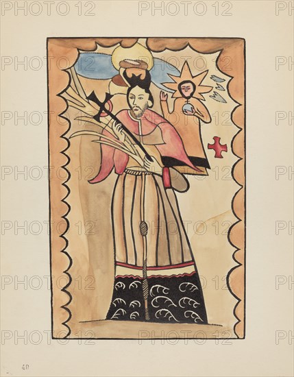 Plate 40: St. John Nepomuk: From Portfolio "Spanish Colonial Designs of New Mexico", 1935/1942. Creator: Unknown.