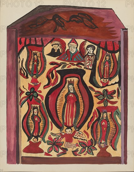 Plate 32: Our Lady of Guadalupe": From Portfolio "Spanish Colonial Designs of New Mexico", 1935/1942 Creator: Unknown.