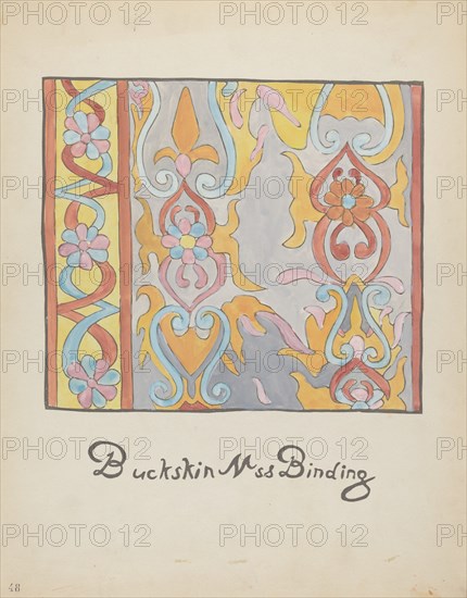 Plate 48: Buckskin Design: From Portfolio "Spanish Colonial Designs of New Mexico", 1935/1942. Creator: Unknown.