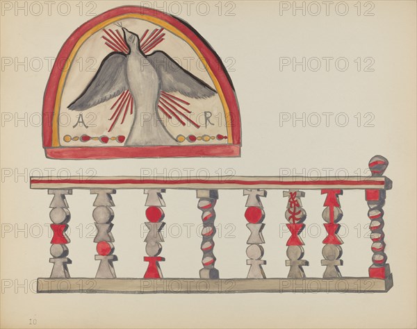 Plate 10: Holy Ghost (Lunette): From Portfolio "Spanish Colonial Designs of New Mexico", 1935/1942. Creator: Unknown.