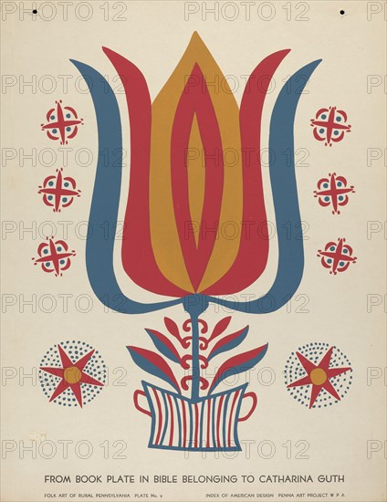 Plate 9: From Portfolio "Folk Art of Rural Pennsylvania", c. 1939. Creator: Unknown.