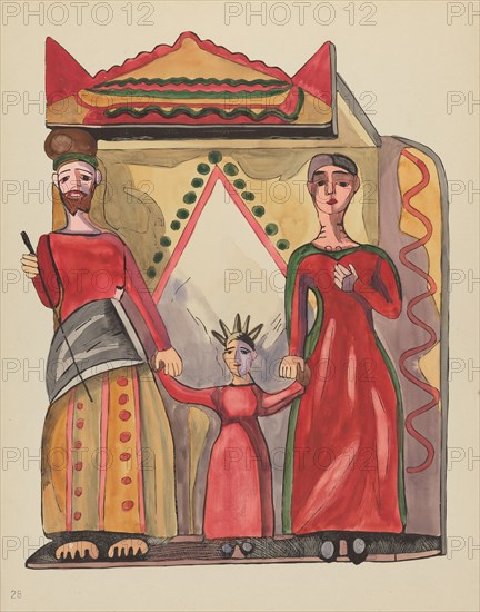 Plate 28: The Holy Family: From Portfolio "Spanish Colonial Designs of New Mexico", 1935/1942. Creator: Unknown.