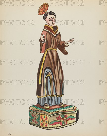 Plate 37: Saint Anthony: From Portfolio "Spanish Colonial Designs of New Mexico", 1935/1942. Creator: Unknown.