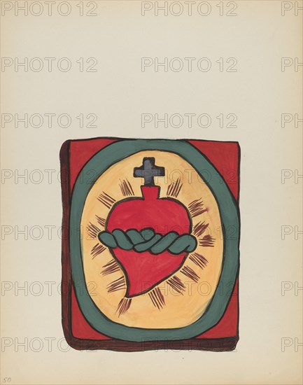 Plate 50: Sacred Heart: From Portfolio "Spanish Colonial Designs of New Mexico", 1935/1942. Creator: Unknown.