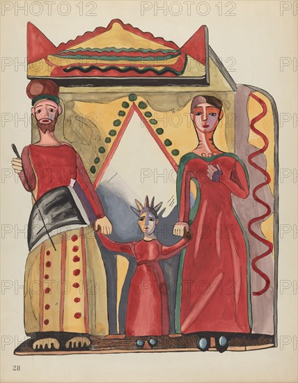 Plate 28: The Holy Family: From Portfolio "Spanish Colonial Designs of New Mexico", 1935/1942. Creator: Unknown.