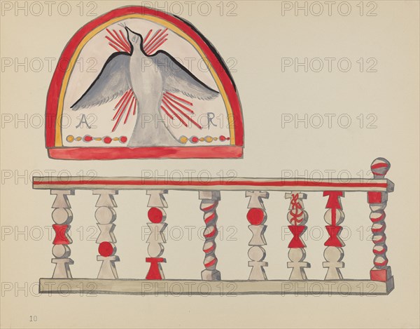 Plate 10: Holy Ghost Lunette: From Portfolio "Spanish Colonial Designs of New Mexico", 1935/1942. Creator: Unknown.